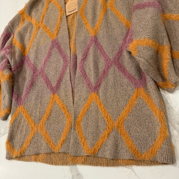 Kori America NWT Diamond Open Front Plush Cardigan Sweater Women’s M/L Coatigan - Picture 6 of 10
